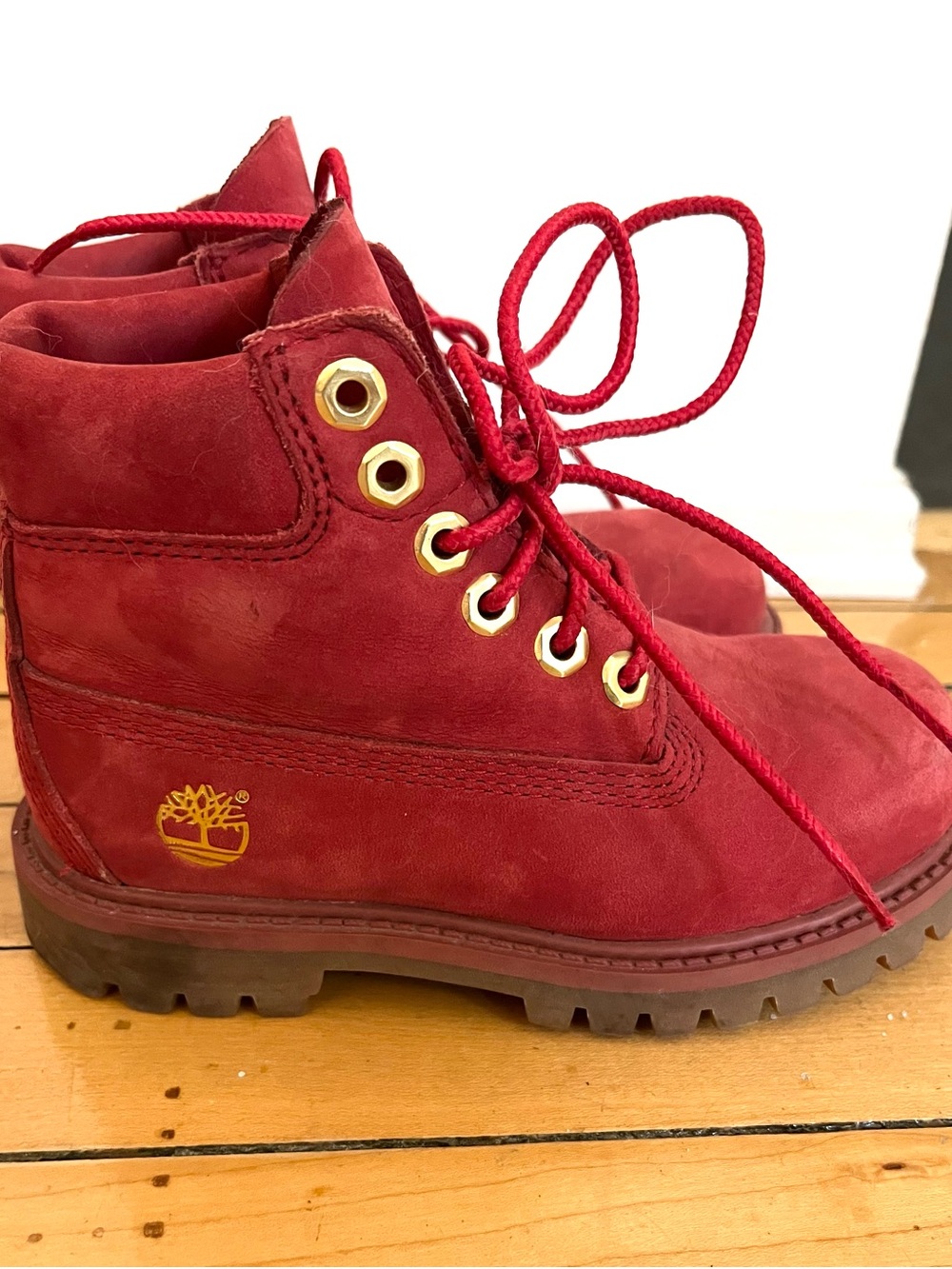 Timberland Kids Red Lace-Up Boots
